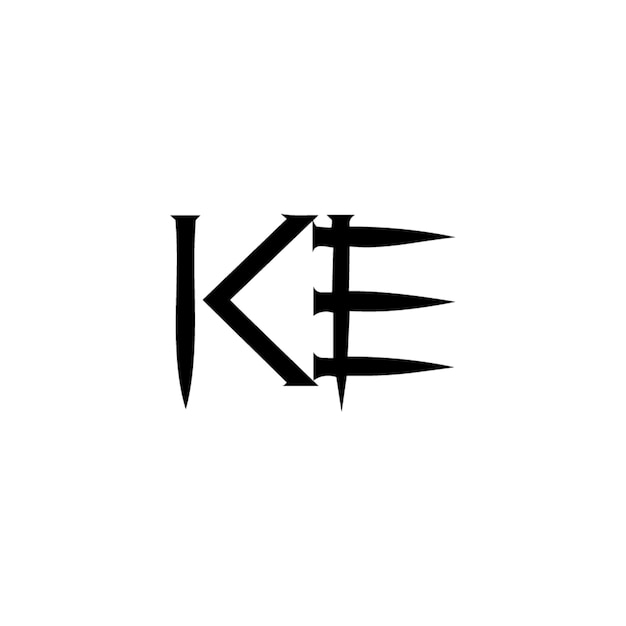 KE monograma logotipo diseño carta texto nombre símbolo monocromo logotipo alfabeto carácter simple logotipo