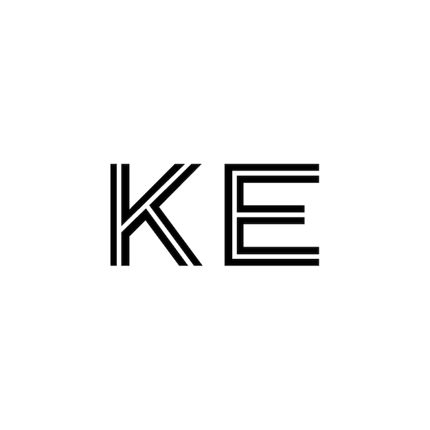 KE monograma logotipo diseño carta texto nombre símbolo monocromo logotipo alfabeto carácter simple logotipo