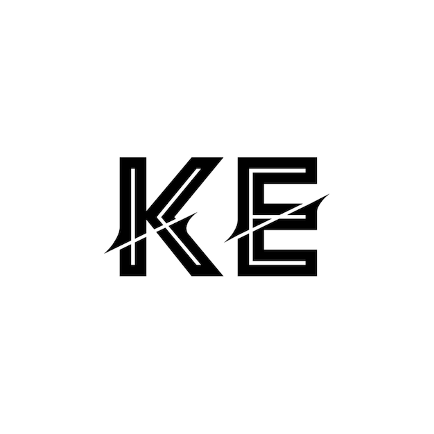 KE monograma logotipo diseño carta texto nombre símbolo monocromo logotipo alfabeto carácter simple logotipo