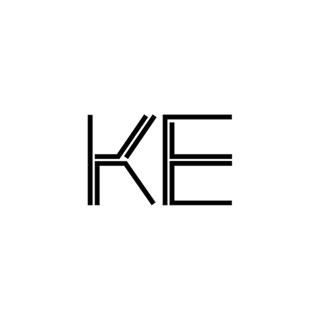 KE monograma logotipo diseño carta texto nombre símbolo monocromo logotipo alfabeto carácter simple logotipo