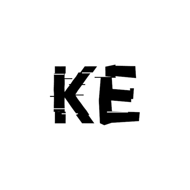 KE monograma logotipo diseño carta texto nombre símbolo monocromo logotipo alfabeto carácter simple logotipo