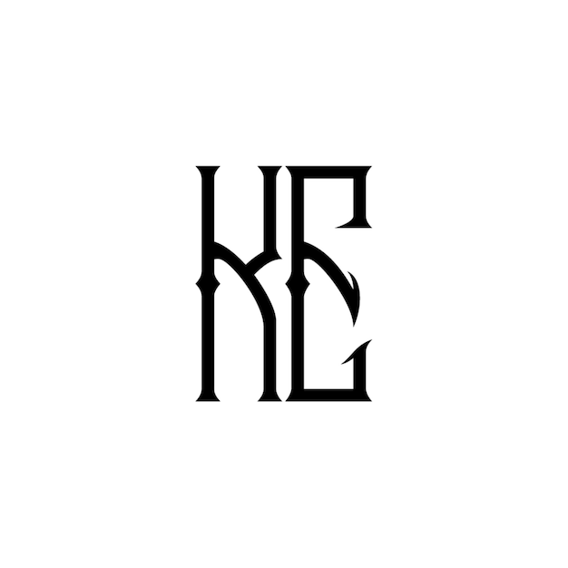 KE monograma logotipo diseño carta texto nombre símbolo monocromo logotipo alfabeto carácter simple logotipo