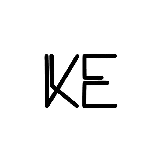 KE monograma logotipo diseño carta texto nombre símbolo monocromo logotipo alfabeto carácter simple logotipo