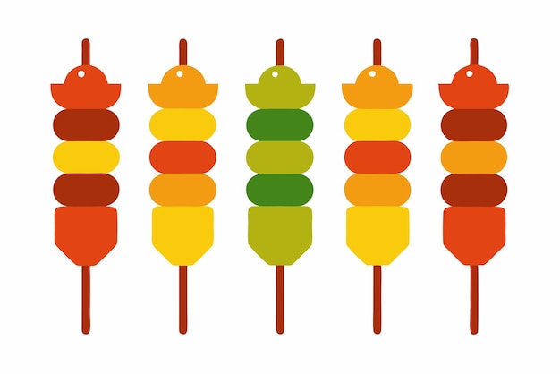 Kebab Color Art con pinzas de Kebab perfectamente cocinadas con verduras