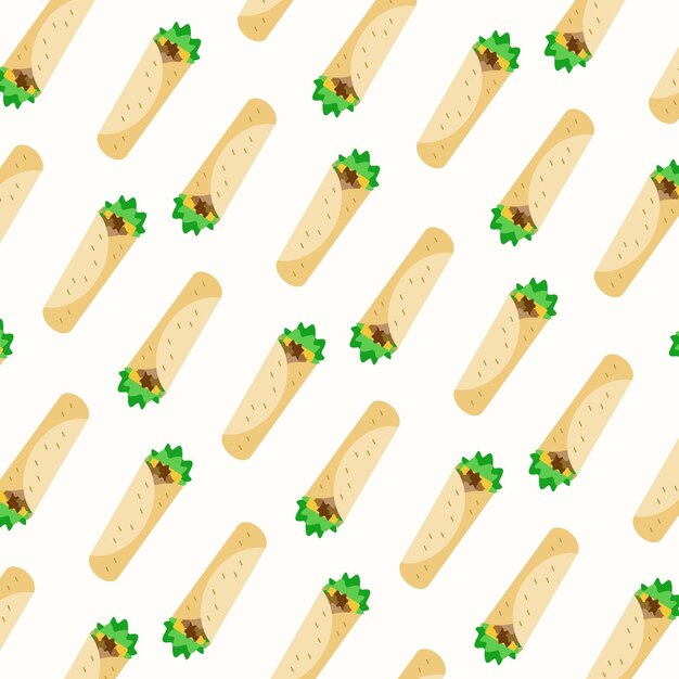Kebab comida ilustración vector patrón