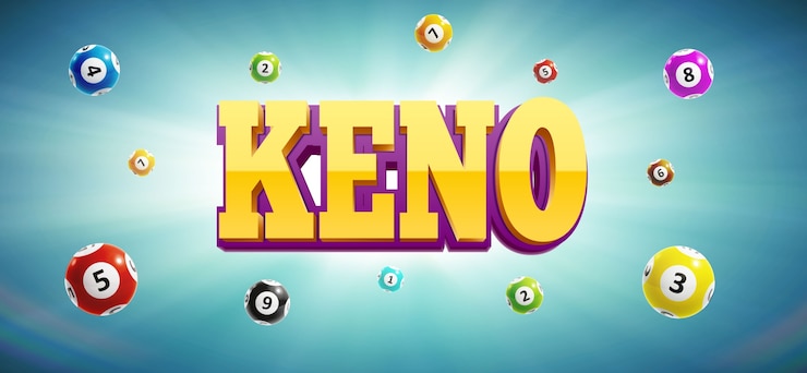 Vector keno bolas de lotería y lugar para el texto