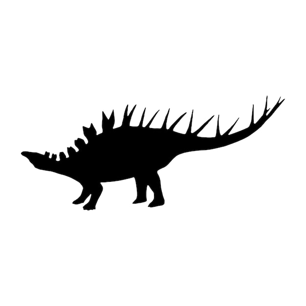 Vector kentrosaurus silueta dinosaurio jurásico animal prehistórico
