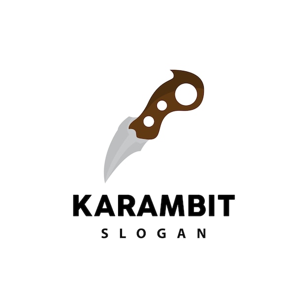 Kerambit Logo Indonesia Fighting Weapon Vector Ninja Fighting Tool Diseño simple Plantilla Ilustración Símbolo Icono