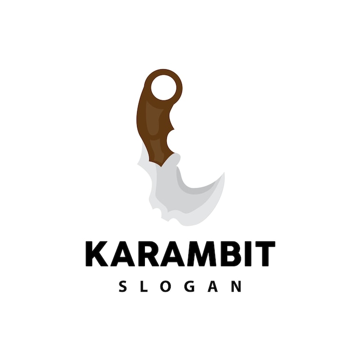 Vector kerambit logo indonesia fighting weapon vector ninja fighting tool diseño simple plantilla ilustración símbolo icono