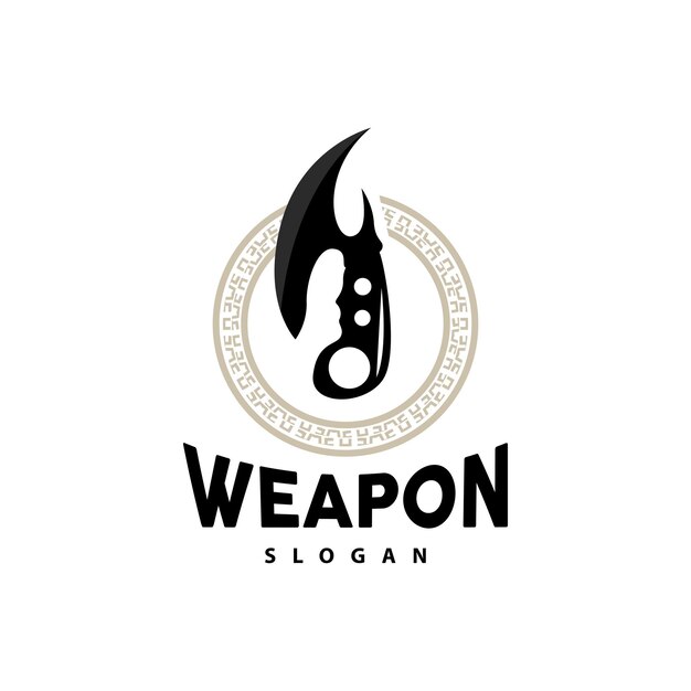 Kerambit Logo Indonesia Fighting Weapon Vector Ninja Fighting Tool Diseño simple Plantilla Ilustración Símbolo Icono