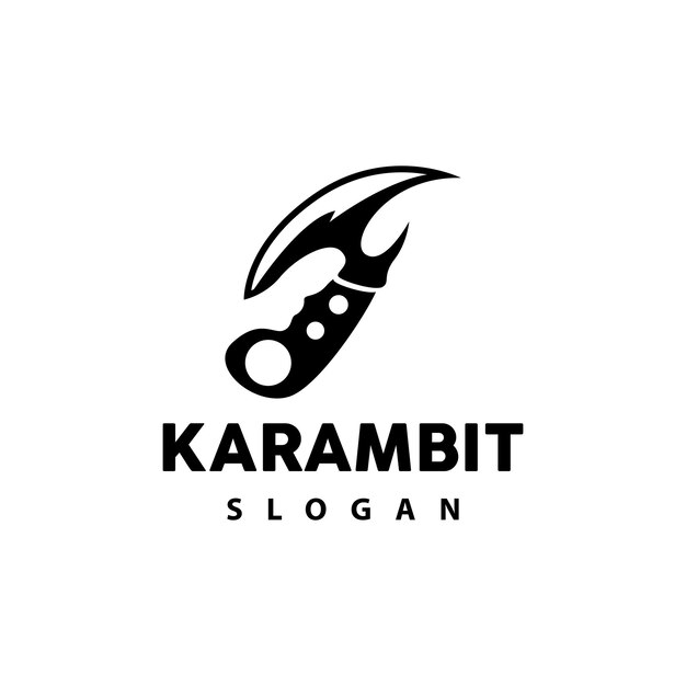 Kerambit Logo Indonesia Fighting Weapon Vector Ninja Fighting Tool Diseño simple Plantilla Ilustración Símbolo Icono