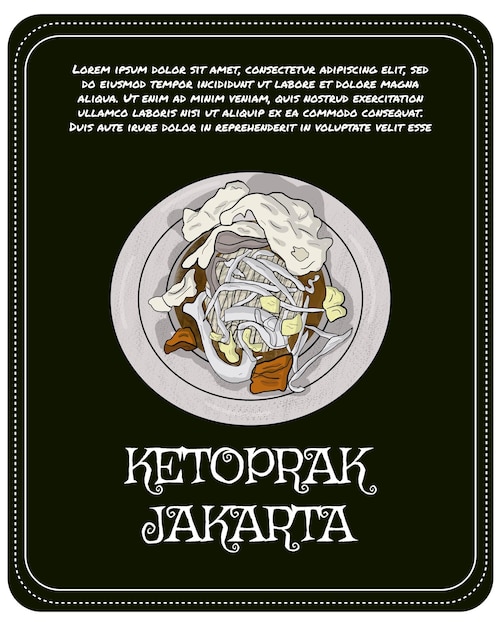 Vector ketoprak comida tradicional especialmente yakarta, indonesia