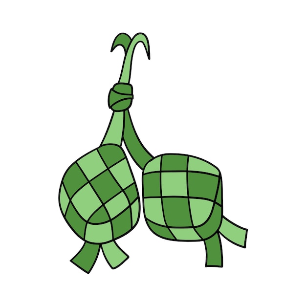 Ketupat Vector del Eid Alimentos tradicionales musulmanes para el Eid