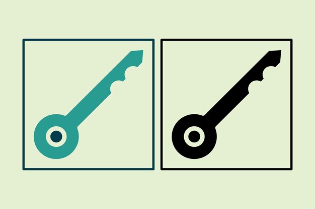 Key icon icon related to UI elements suitable for web site app user interfaceselement printable etc solid icon style simple vector design editable
