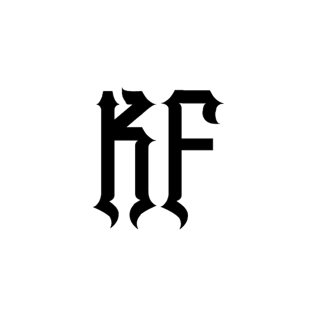 KF monograma diseño del logotipo letra texto nombre símbolo monocromático logotipo alfabeto carácter logotipo simple
