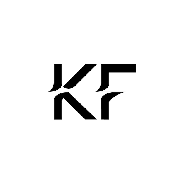 KF monograma logotipo diseño carta texto nombre símbolo monocromo logotipo alfabeto carácter simple logotipo