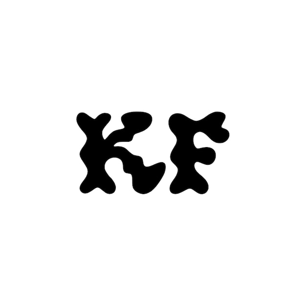 KF monograma logotipo diseño carta texto nombre símbolo monocromo logotipo alfabeto carácter simple logotipo