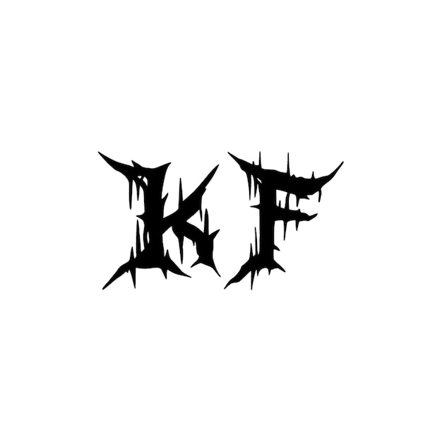 KF monograma logotipo diseño carta texto nombre símbolo monocromo logotipo alfabeto carácter simple logotipo