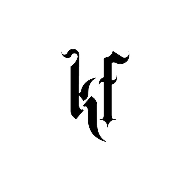 KF monograma logotipo diseño carta texto nombre símbolo monocromo logotipo alfabeto carácter simple logotipo