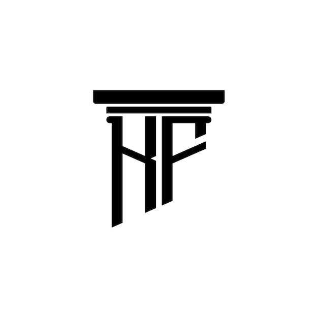 KF monograma logotipo diseño carta texto nombre símbolo monocromo logotipo alfabeto carácter simple logotipo