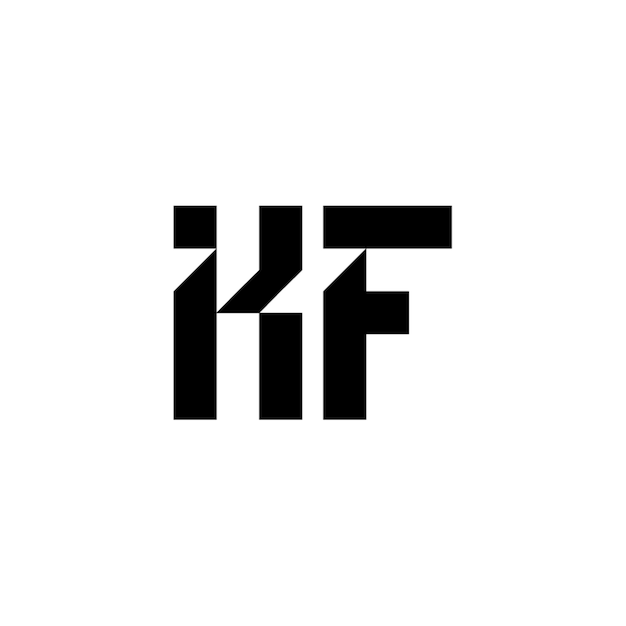 KF monograma logotipo diseño carta texto nombre símbolo monocromo logotipo alfabeto carácter simple logotipo