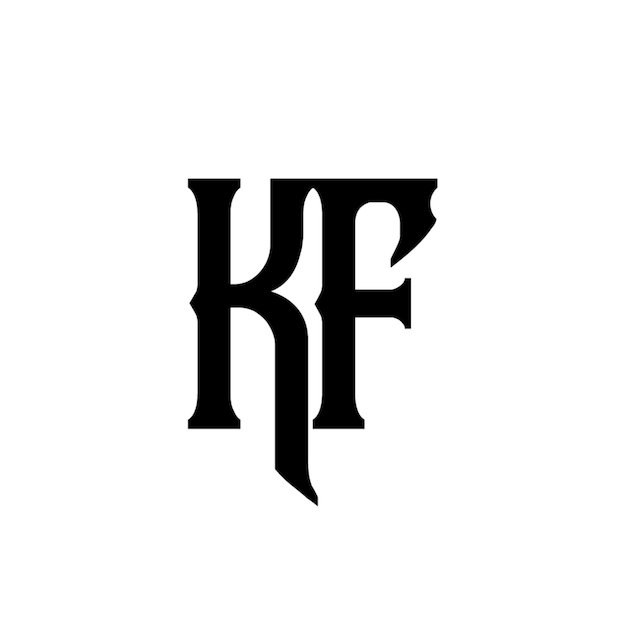 KF monograma logotipo diseño carta texto nombre símbolo monocromo logotipo alfabeto carácter simple logotipo