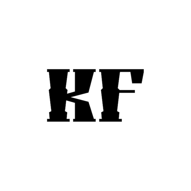 KF monograma logotipo diseño carta texto nombre símbolo monocromo logotipo alfabeto carácter simple logotipo