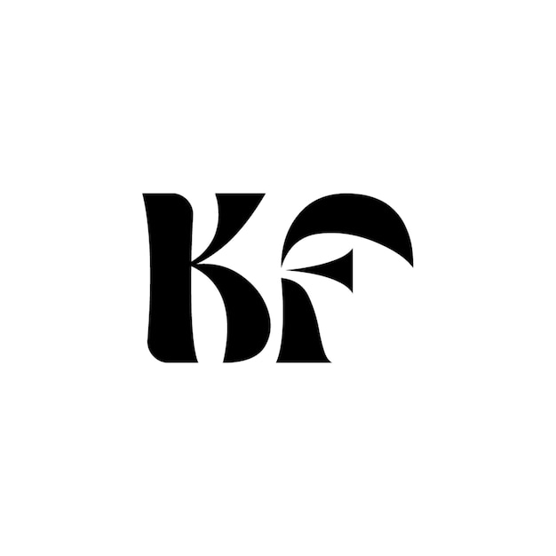 KF monograma logotipo diseño carta texto nombre símbolo monocromo logotipo alfabeto carácter simple logotipo