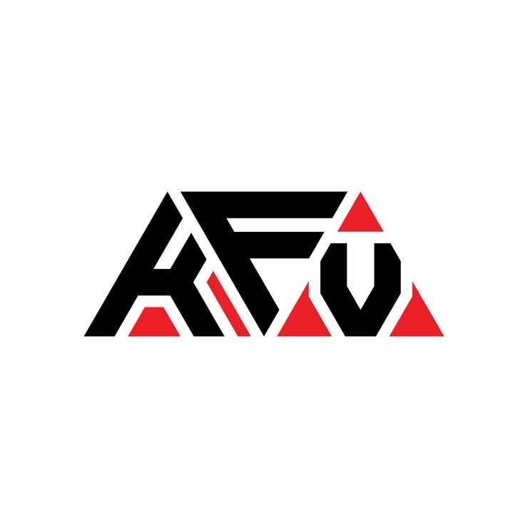 Vector kfv triángulo letra diseño de logotipo con forma de triángulo kfv logotipo triángulo diseño monograma kfv vector triángulo logotipo plantilla con color rojo logotipo triangular kfv sencillo elegante y lujoso logotipo kfv