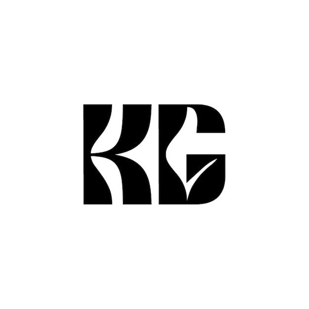 KG monograma diseño del logotipo letra texto nombre símbolo monocromático logotipo alfabeto carácter logotipo simple
