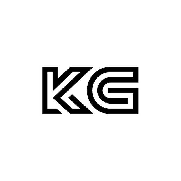 KG monograma diseño del logotipo letra texto nombre símbolo monocromático logotipo alfabeto carácter logotipo simple