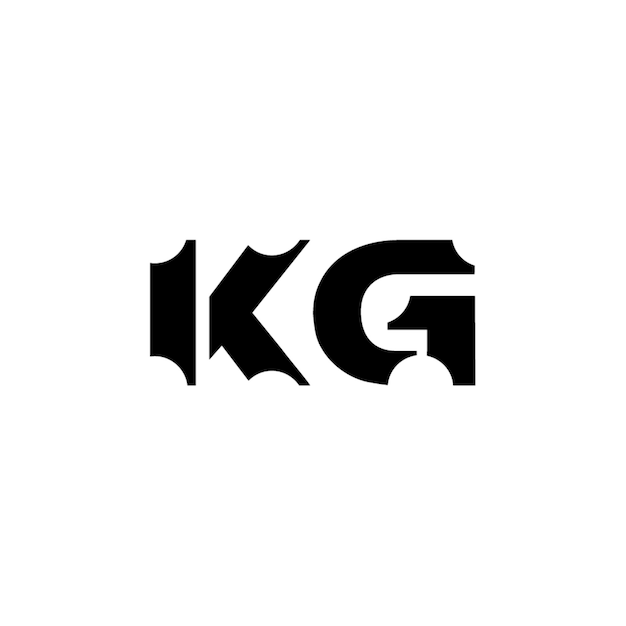 KG monograma diseño del logotipo letra texto nombre símbolo monocromático logotipo alfabeto carácter logotipo simple