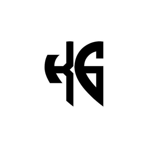 KG monograma diseño del logotipo letra texto nombre símbolo monocromático logotipo alfabeto carácter logotipo simple