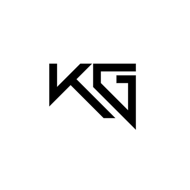 KG monograma diseño del logotipo letra texto nombre símbolo monocromático logotipo alfabeto carácter logotipo simple