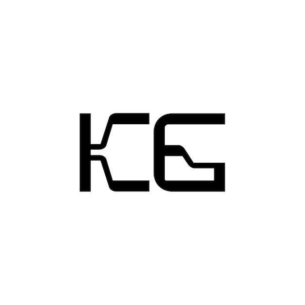 KG monograma diseño del logotipo letra texto nombre símbolo monocromático logotipo alfabeto carácter logotipo simple