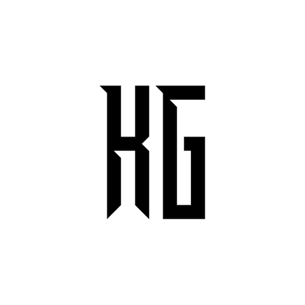 KG monograma diseño del logotipo letra texto nombre símbolo monocromático logotipo alfabeto carácter logotipo simple