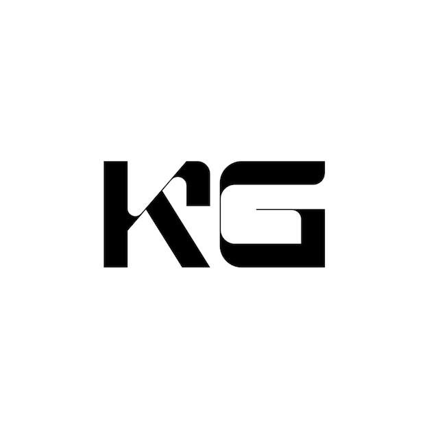 KG monograma diseño del logotipo letra texto nombre símbolo monocromático logotipo alfabeto carácter logotipo simple