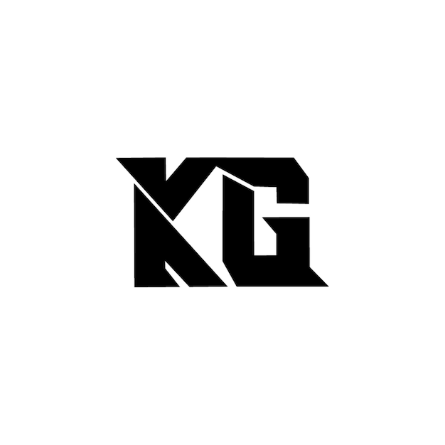 KG monograma diseño del logotipo letra texto nombre símbolo monocromático logotipo alfabeto carácter logotipo simple