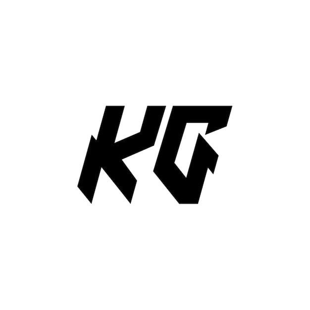KG monograma diseño del logotipo letra texto nombre símbolo monocromático logotipo alfabeto carácter logotipo simple