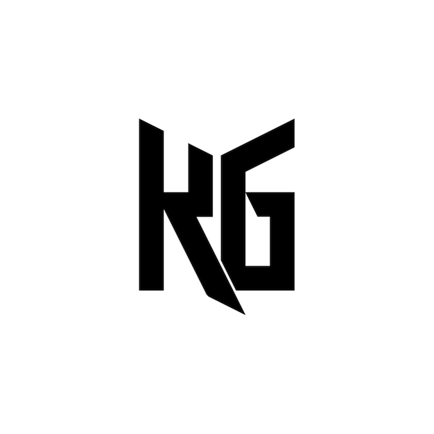 KG monograma diseño del logotipo letra texto nombre símbolo monocromático logotipo alfabeto carácter logotipo simple