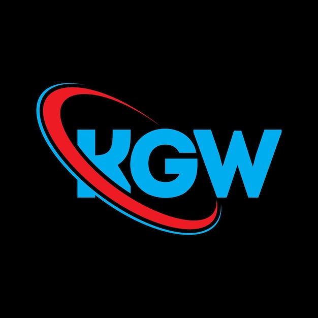 KGW logotipo KGW carta KGW letra diseño del logotipo Iniciales KGW Logotipo vinculado con círculo y mayúscula monograma Logotipo KG W tipografía para negocios tecnológicos y marca inmobiliaria
