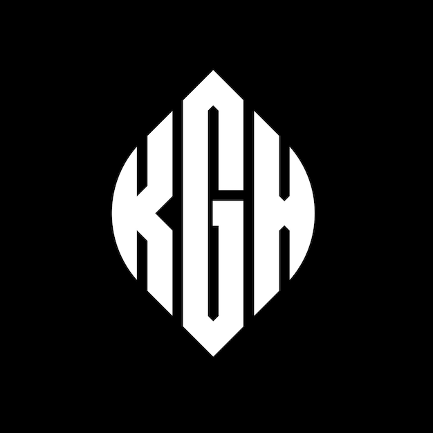 KGX diseño de logotipo de letras circulares con forma de círculo y elipse KGX letras elípticas con estilo tipográfico Las tres iniciales forman un logotipo de círculo KGX emblema de círculo Monograma abstracto letra marca vector