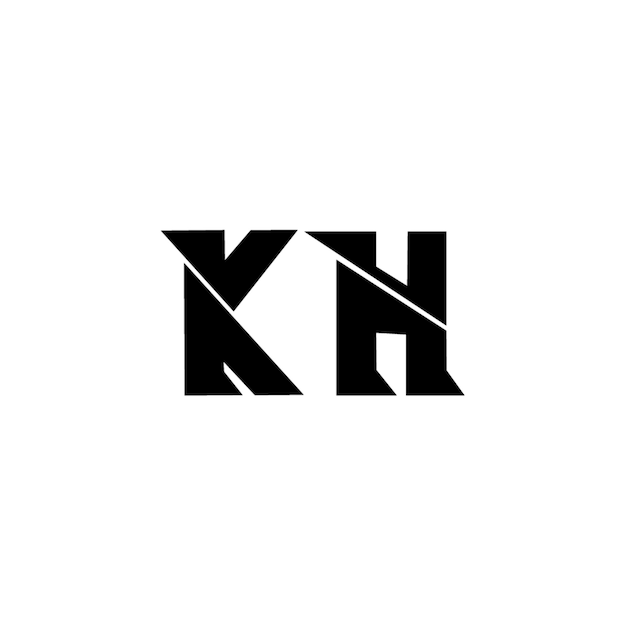 KH monograma logotipo diseño carta texto nombre símbolo monocromo logotipo alfabeto carácter simple logotipo