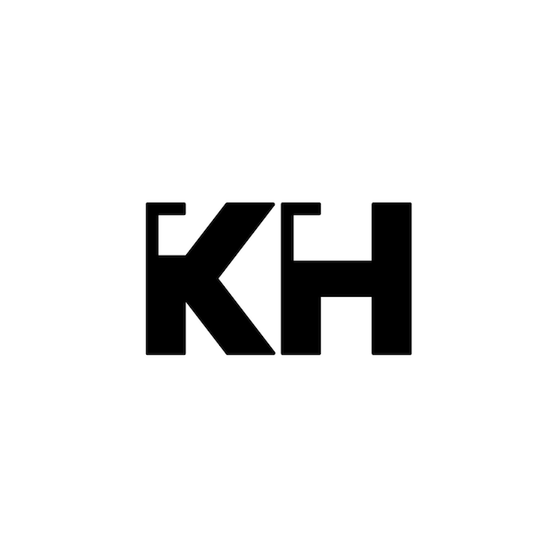 KH monograma logotipo diseño carta texto nombre símbolo monocromo logotipo alfabeto carácter simple logotipo