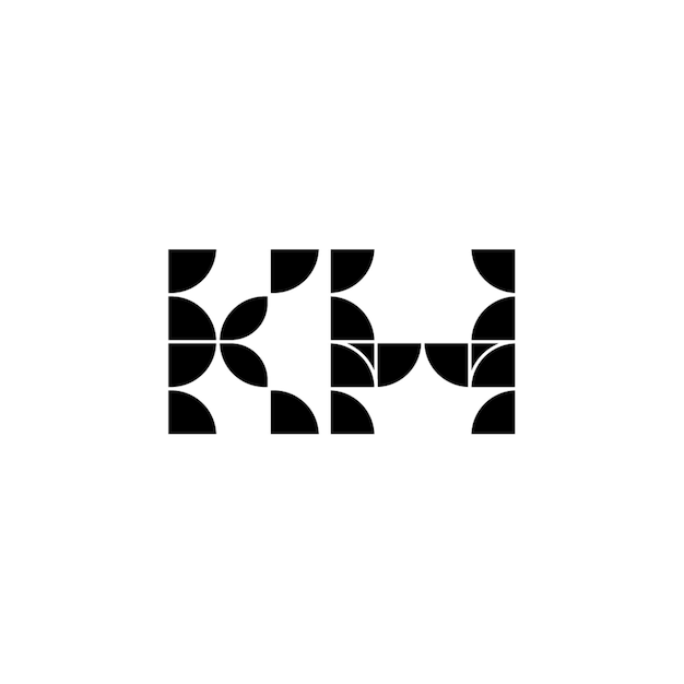 KH monograma logotipo diseño carta texto nombre símbolo monocromo logotipo alfabeto carácter simple logotipo