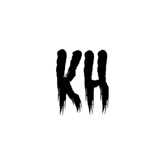 KH monograma logotipo diseño carta texto nombre símbolo monocromo logotipo alfabeto carácter simple logotipo