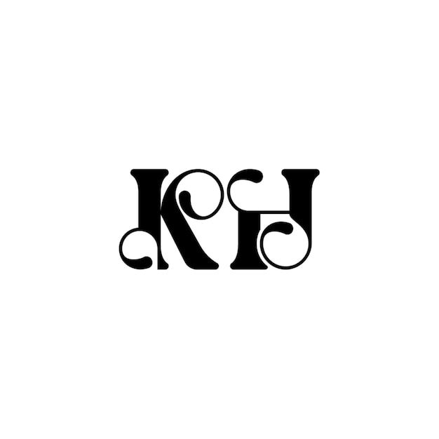 KH monograma logotipo diseño carta texto nombre símbolo monocromo logotipo alfabeto carácter simple logotipo