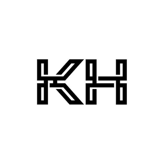 KH monograma logotipo diseño carta texto nombre símbolo monocromo logotipo alfabeto carácter simple logotipo