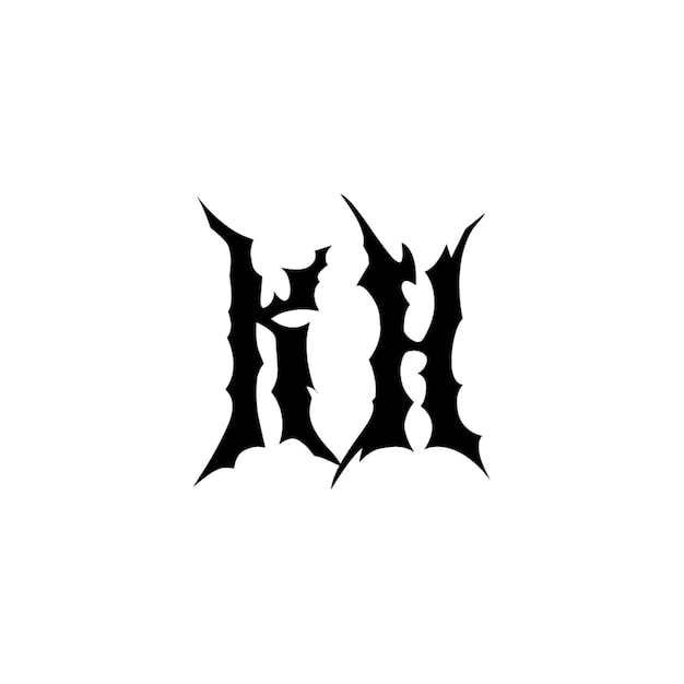 KH monograma logotipo diseño carta texto nombre símbolo monocromo logotipo alfabeto carácter simple logotipo