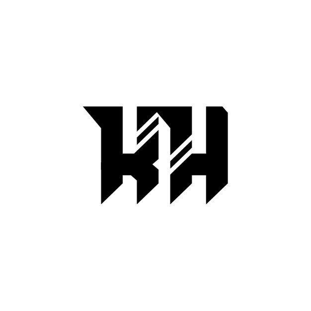 KH monograma logotipo diseño carta texto nombre símbolo monocromo logotipo alfabeto carácter simple logotipo